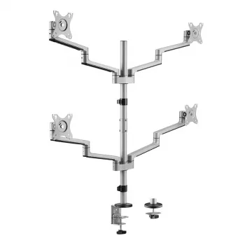 Logilink Quad Monitor Mount, 17-32 collu, alumīnijs, sudrabs