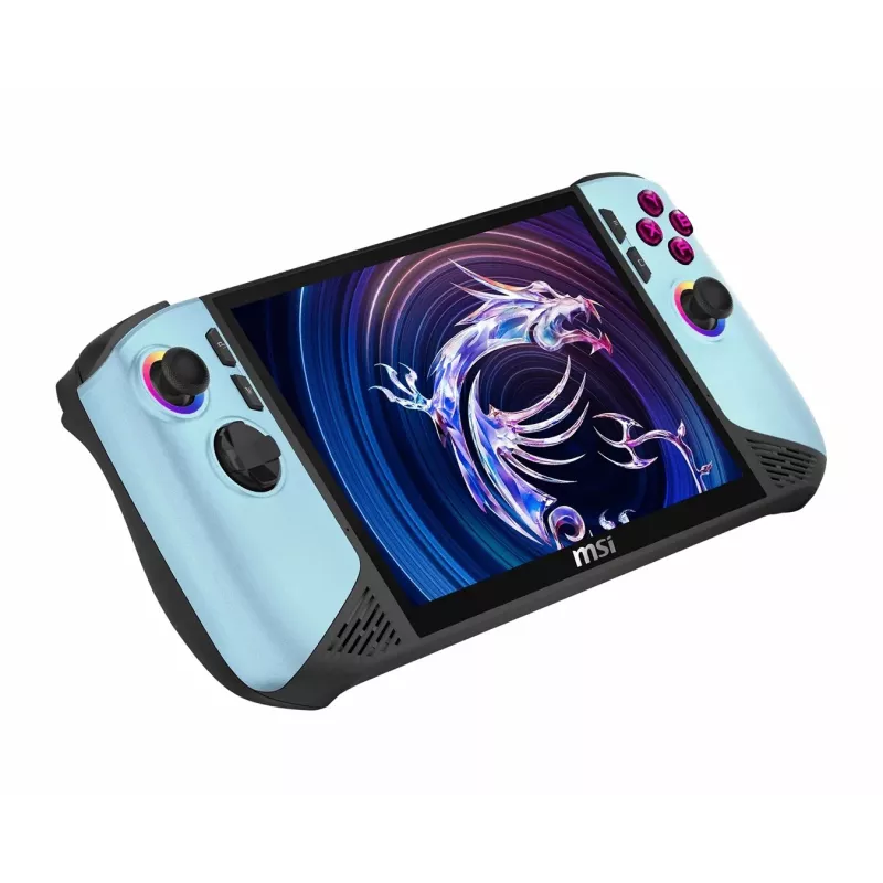 MSI Claw 8 AI+ A2VM Glacier Blue Edition-254PL Rokas spēļu dators - Intel Core Ultra 7 258V, 32GB LPDDR5x, 1TB SSD, 8 collu FHD 120Hz skārienekrāns, Intel Arc Graphics, Windows 11 Home