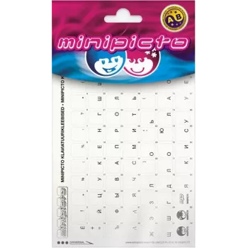 Kolm Lõvi Minipicto Russian, melni simboli tastatūras uzlīmes (KB-UNICLR-RU-BLK-G)