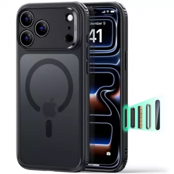 ESR Classic Hybrid MagSafe maciņš iPhone 17 Pro Max / 18 Pro Max – matēti melns