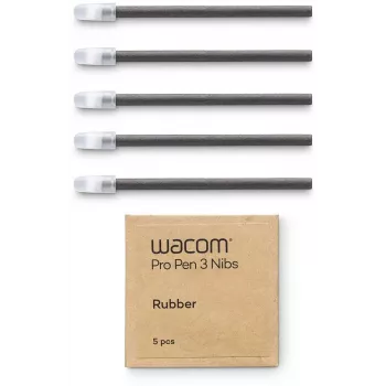 WACOM Pro Pen 3 gumijas uzgaļi, 5 gab. komplekts (ACK253010Z) – rezerves uzgaļi dabiskai papīra sajūtai