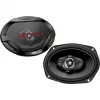 JVC CS-DR6942 6x9 collu 4-virzienu koaksiālie skaļruņi automašīnai, 500W maksimālā jauda, oglekļa vizlas zemfrekvences skaļrunis, PEI kupola tweeteri, pāris
