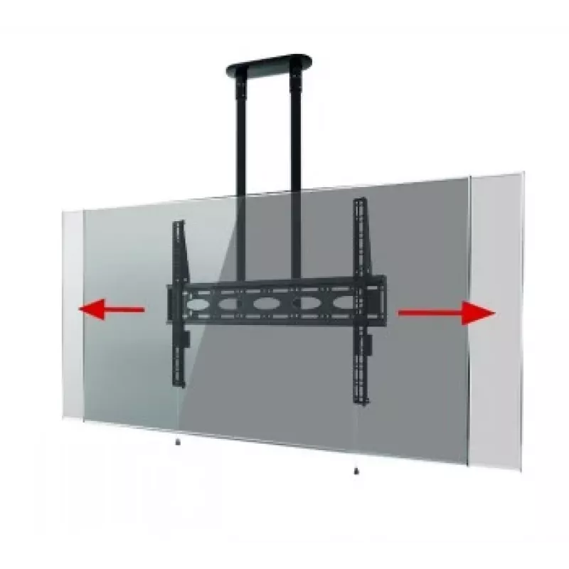 B-TECH AV BT8448-150/BB Īpaši liels universāls griestu stiprinājums plakanajiem ekrāniem ar 1,5 m Ø50 mm stabu, VESA līdz 1100x700, 130 kg, melns