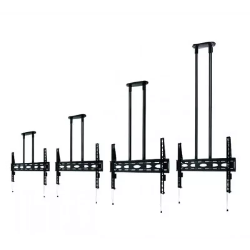 B-TECH AV BT8448-150/BB Īpaši liels universāls griestu stiprinājums plakanajiem ekrāniem ar 1,5 m Ø50 mm stabu, VESA līdz 1100x700, 130 kg, melns