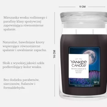 Yankee Candle Signature Midsummer's Night Lielā svece burkā 567g