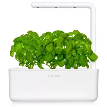 Click & Grow The Smart Garden 3 Iekštelpu garšaugu dārzs ar LED augšanas gaismu, balts