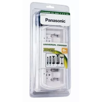 Panasonic BQ-CC15E/1B Smart & Quick Ni-MH akumulatoru lādētājs AA un AAA, 4 sloti, individuāli kanāli, AC 100-240V