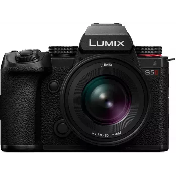 Panasonic Lumix DC-S5 Mark II bezspoguļa kamera ar Lumix S 50mm f/1.8 objektīvu - melna