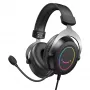 FIFINE H3 AmpliGame RGB vadu austiņas spēlēm ar noņemamu mikrofonu, 50 mm draiveri, USB-A, melnas
