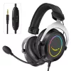 FIFINE H3 AmpliGame RGB vadu austiņas spēlēm ar noņemamu mikrofonu, 50 mm draiveri, USB-A, melnas