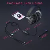 FIFINE H3 AmpliGame RGB vadu austiņas spēlēm ar noņemamu mikrofonu, 50 mm draiveri, USB-A, melnas