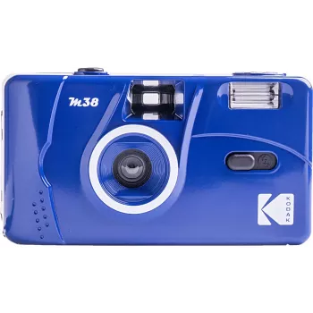 Kodak M38 atkārtoti lietojamā 35 mm plēves kamera ar zibspuldzi, fiksētu fokusu, klasiski zila