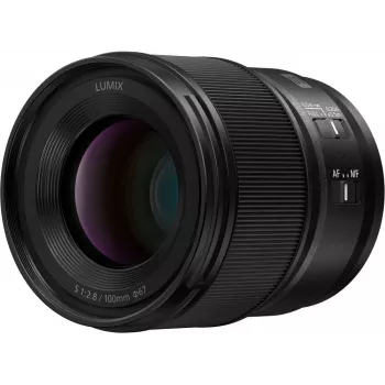 Panasonic Lumix S 100mm F2.8 Macro objektīvs, melns (S-E100E)