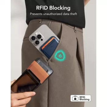 ESR Classic RFID Magnetic Wallet MagSafe tumši zils