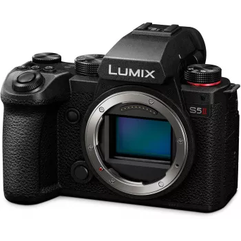 Panasonic Lumix DC-S5 Mark II bezspoguļa kameras korpuss (DC-S5M2E) - 24.2MP pilna kadra CMOS, 6K video, 5 asu stabilizācija, melns