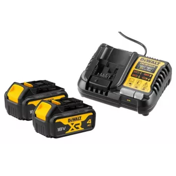 DEWALT DCB1104 18V XR 4A lādētājs ar 2x 4.0Ah Li-Ion akumulatoru komplektu