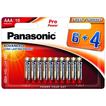 Panasonic Pro Power LR03 baterijas, 6+4 gab. (LR03PPG/10BW 6+4F)