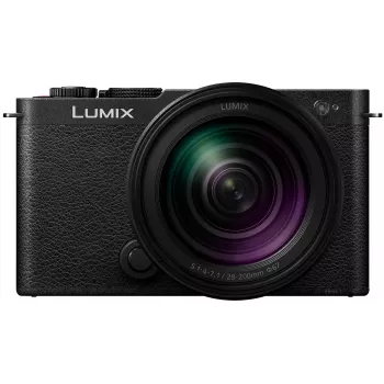 Panasonic Lumix DC-S9 kamera ar 28-200mm objektīvu, dzirkstoši melns (DC-S9HE-K)