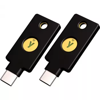 YubiKey 5C NFC drošības atslēga (melnā/zelta, 2 gab.)