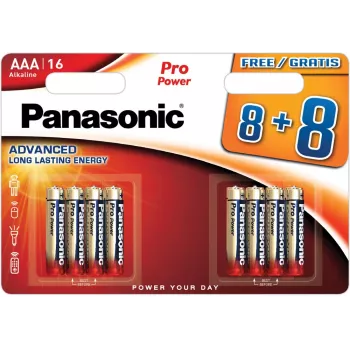 Panasonic Batteries LR03PPG/16BW 8+8 AAA sārma bateriju komplekts, 16 gab.