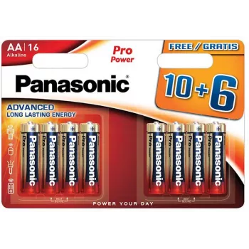 Panasonic Alkaline Power AA baterija 16 iepakojums (10+6 bonuss) LR6 1.5V