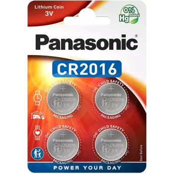 Panasonic CR2016 3V litija monētu baterija - 4 iepakojums (CR-2016EL/4B)