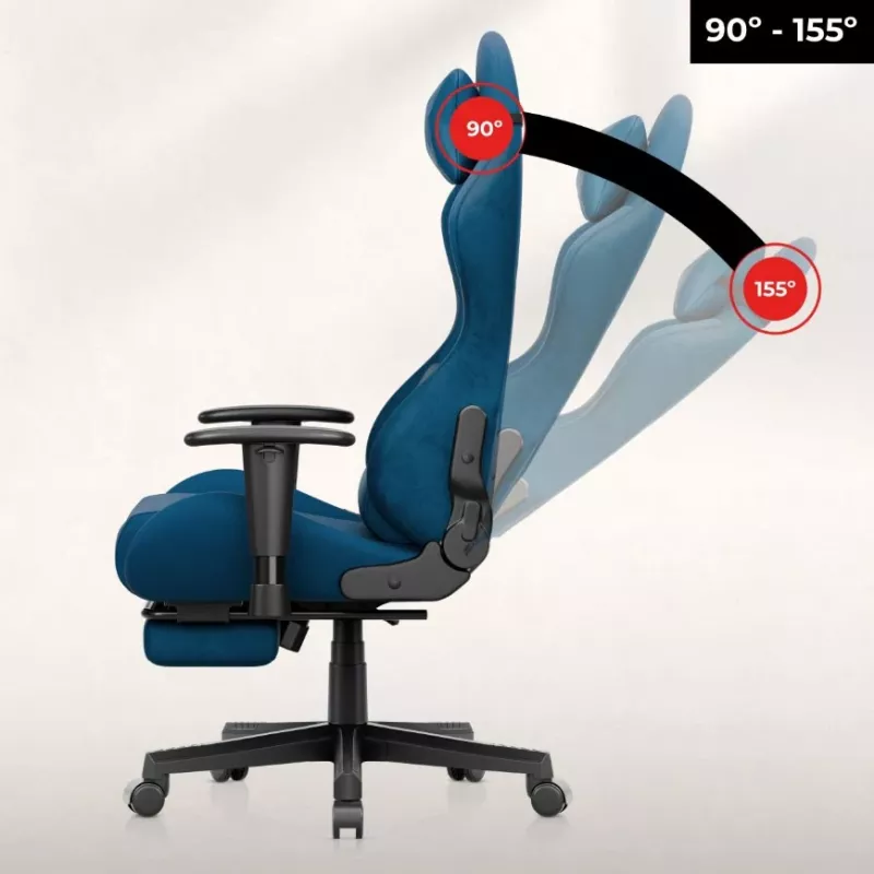 Huzaro Force 5.7 Blue ergonomiskais spēļu krēsls - PU āda, regulējami roku balsti, atgāžama atzveltne, jostas un kakla spilveni