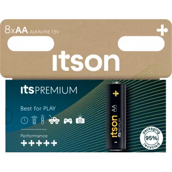 ITSON LR6IPR/8HH Sārma AA baterijas, 8 iepakojumā, 1,5 V, ilgs glabāšanas laiks, bez dzīvsudraba