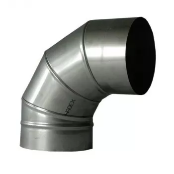 Dūmvada līkums 90° 180 mm regulējams tērauda dūmvada caurules savienotājs