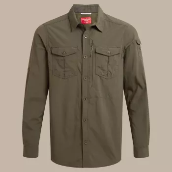 Craghoppers NosiLife Adventure LS Shirt III vīriešu gara piedurkne ceļojumu krekls Woodland Green XXL