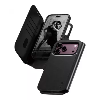 CARE by PanzerGlass Tango Flip maciņš Apple iPhone 17 Pro Max - saderīgs ar MagSafe - vegāna āda - melns