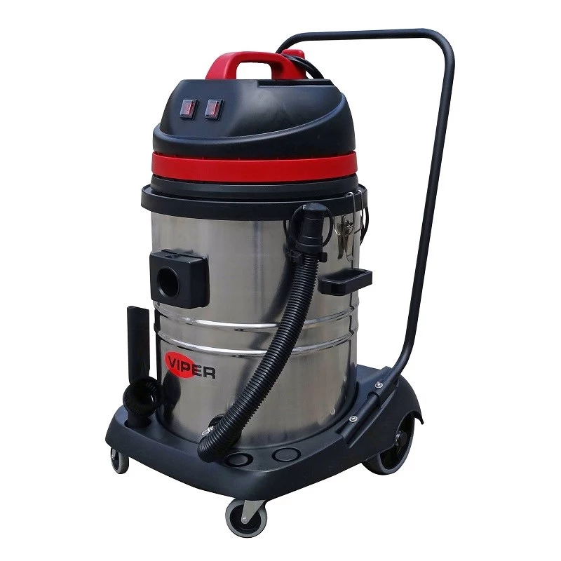 VIPER LSU255 profesionālais slapjās/sausās tīrīšanas putekļsūcējs, divi 1000W motori, 55L polietilēna tvertne, 38mm šļūtene, ratiņi