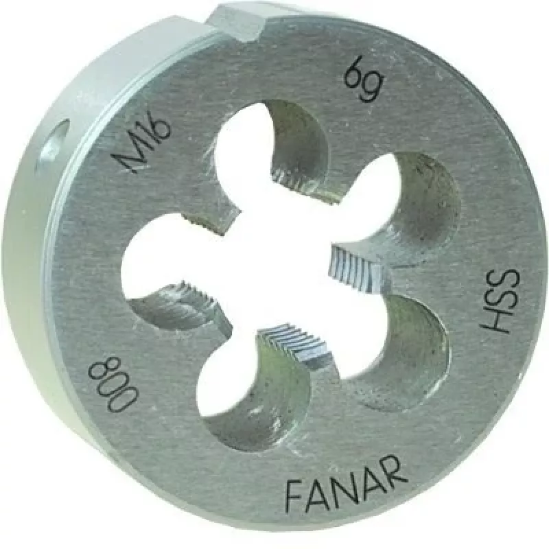 FANAR DIE M20x1 HSS800F apaļā vītņgriešanas plāksne, metriskā M20 x 1,0 mm, ātrgriezējtērauds, labās puses, 6g