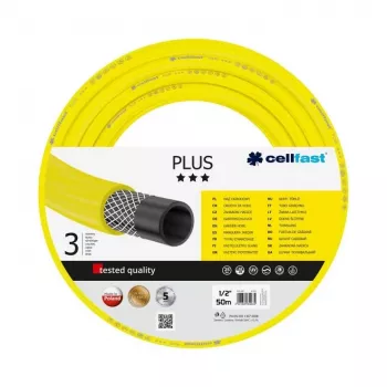 CELLFAST 10-201 ECONOMIC dārza šļūtene 50 m, 1/2 inch, 3 slāņu PVC, dzeltena, virszemes