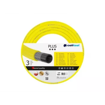 CELLFAST 10-201 ECONOMIC dārza šļūtene 50 m, 1/2 inch, 3 slāņu PVC, dzeltena, virszemes