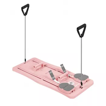REBEL RBA-3069-PK 9-in-1 Pilates stieņa komplekts ar pretestības lentēm, durvju enkuru, pēdu siksnām un somu – rozā