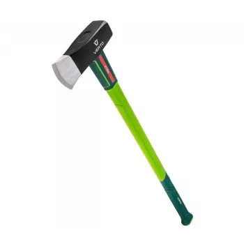 Verto 05G203 600 mm Šķelšanas cirvis ar stiklplasta kātu un asmens aizsargu, 1,25 kg rūdīta tērauda galva, ergonomisks neslīdošs satvēriens, zaļš/melns
