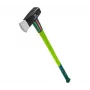 Verto 05G203 600 mm Šķelšanas cirvis ar stiklplasta kātu un asmens aizsargu, 1,25 kg rūdīta tērauda galva, ergonomisks neslīdošs satvēriens, zaļš/melns