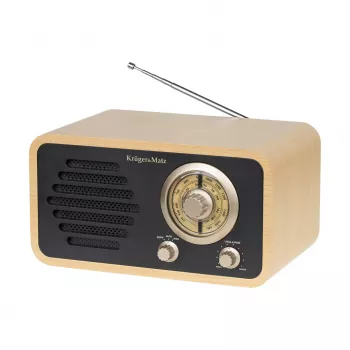 KRUGER & MATZ KM0828 pārnēsājams AM/FM radio ar AUX ieeju, teleskopisko antenu, pārnēsāšanas rokturi, melns