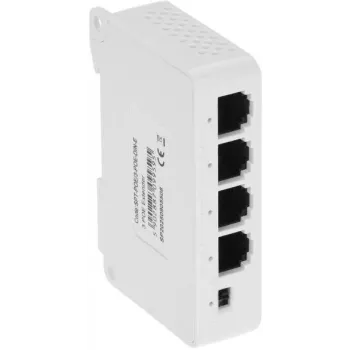 DELTA SPT-POE/3-POE-DIN-E 4 portu DIN sliežu PoE slēdzis/pagarinātājs, 3x PoE Out 30W, 10/100 Mbps, nepārvaldīts, -40 līdz 75°C
