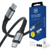 3mk Hyper Cable N-SERIES USB-C uz Micro USB 3m QC 3.0 10W Melns