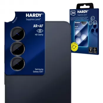 Samsung Galaxy S26+ 3mk Hardy Sapphire objektīva kameras aizsargs - Ultra HD, 9H, pilna pārklājuma
