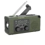 KM0836 Saules avārijas radio ar SOS trauksmi, 5000mAh Power Bank, LED lukturīti un rokas dinamoturbīnu, FM/AM, melns