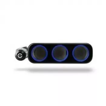 Xblitz R3 3 Kontaktligzdu Auto Strāvas Sadalītājs ar 2 USB Portiem, 12V/24V, 120W, 70cm Kabelis, Melns