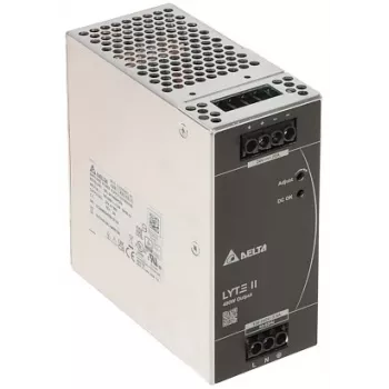 DIN sliedes barošanas avots 480W 24V 20A, 1 fāze, 90-264VAC ieeja, 94% efektivitāte, aizsardzība pret pārslodzi/īssavienojumu/pārkaršanu/pārspriegumu, konvekcijas dzesēšana, -25°C līdz +70°C, UL/IEC/CE/RoHS