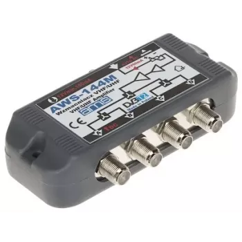 Antenas pastiprinātājs AWS-144M 20dB pastiprinājums 47-862MHz F-tipa