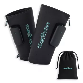 MEDIVON FlowGo Duo gaisa kompresijas kāju masieris ar siltumu, 6 režīmi, 3 intensitātes, uzlādējams