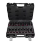 AWTOOLS 16 daļu 1/2 collas piedziņas garo triecienuzgriežņu atslēgu komplekts, 10-32 mm, Cr-Mo, melnais fosfāts, ar maciņu - Black Line