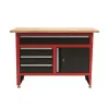 AWTOOLS darbagalds ar 4 atvilktnēm 120x60x85 cm pelēks/zils