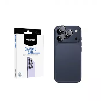 MyScreen Diamond Glass kameras objektīva aizsargs Apple iPhone 17 Pro - īpaši caurspīdīgs 9H rūdīts stikls, izturīgs pret skrāpējumiem, vienkārša uzstādīšana